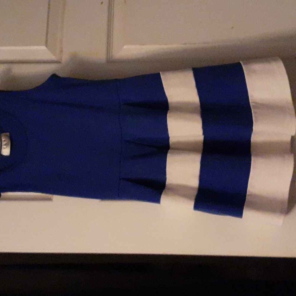 Girls Navy and White Striped Sailor Dress (no listed size!)